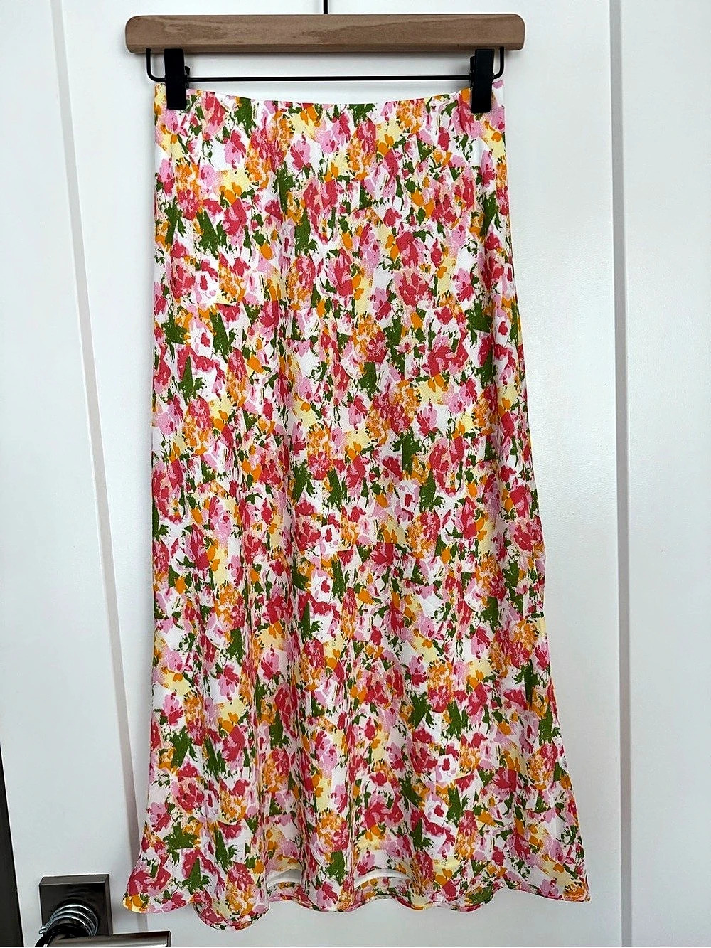 BP. Floral Maxi/Midi Skirt in Pink & Green Size Small Like New